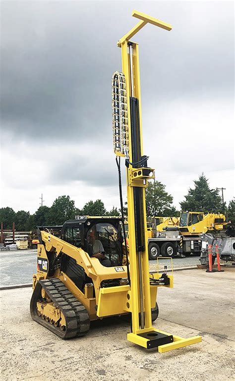 skid steer drilling mast|skid steer mounted rock drill.